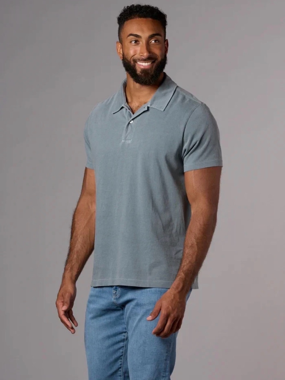 NSF x Jaxen Grey Billy Standard Fit Garment Dyed Polo Washed Future Grey XL